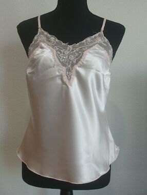 Together Blush Pink Satin Lace Trim Camisole